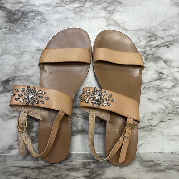 J. Crew Factory womens slingback sandal rhinestone shoe size 8 - Picture 3 of 13